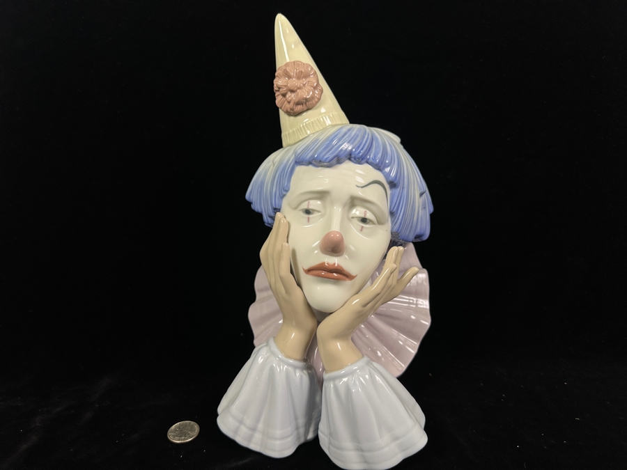 Vintage Lladro 'Clown's Head' Porcelain Bust #5129 12.5'H 1982-2001 [Photo 10]