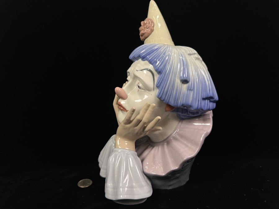 Vintage Lladro 'Clown's Head' Porcelain Bust #5129 12.5'H 1982-2001 [Photo 9]