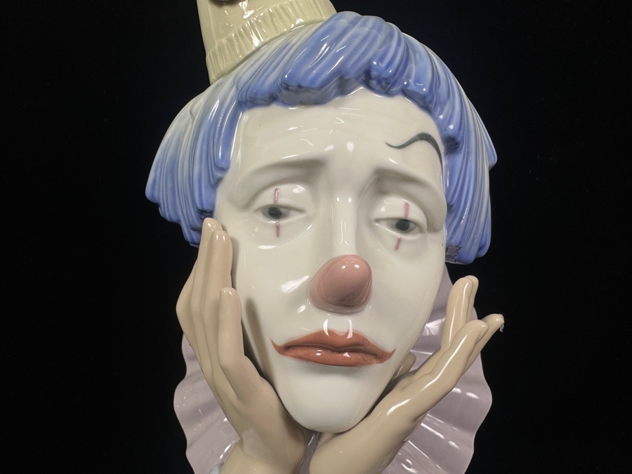 Vintage Lladro 'Clown's Head' Porcelain Bust #5129 12.5'H 1982-2001 [Photo 4]