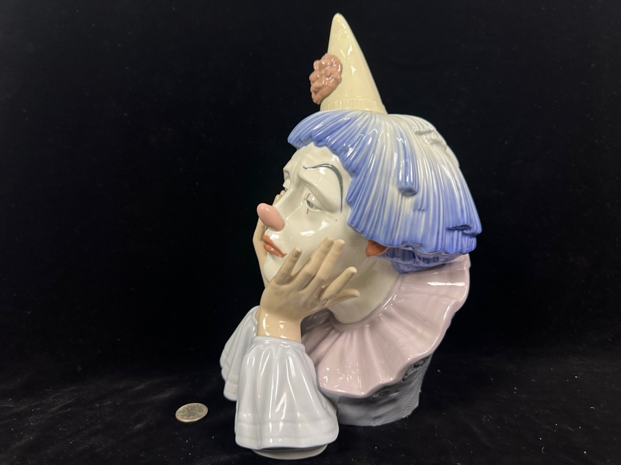 Vintage Lladro 'Clown's Head' Porcelain Bust #5129 12.5'H 1982-2001 [Photo 8]