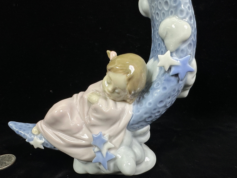 Lladro 'Heavens' LullaBy' Porcelain Girl Figurine #6583 8'H Retail $450 [Photo 3]