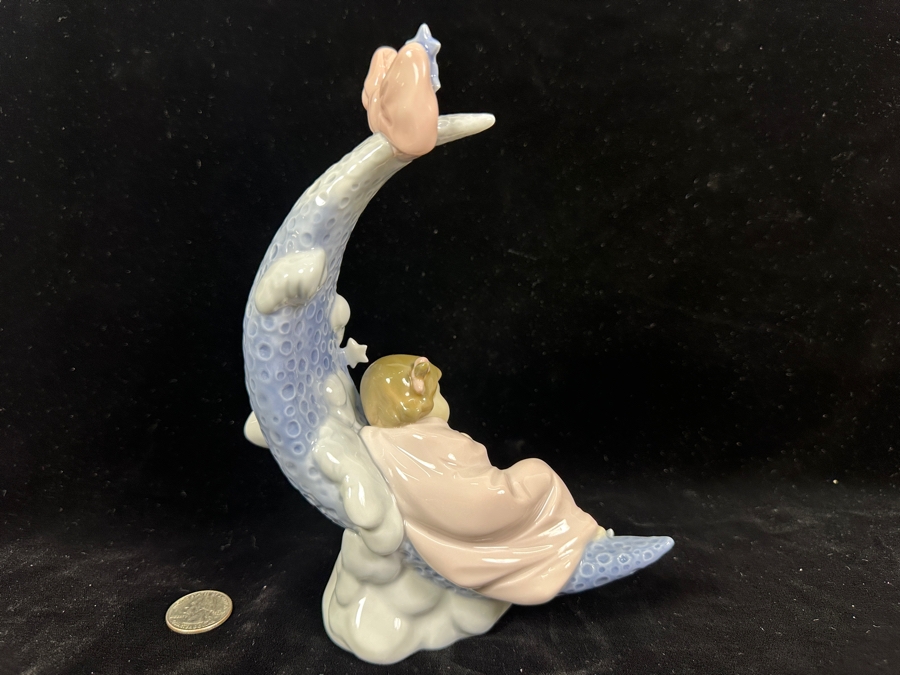 Lladro 'Heavens' LullaBy' Porcelain Girl Figurine #6583 8'H Retail $450 [Photo 5]