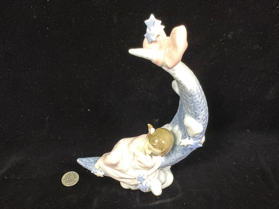 Lladro 'Heavens' LullaBy' Porcelain Girl Figurine #6583 8'H Retail $450 [Photo 4]