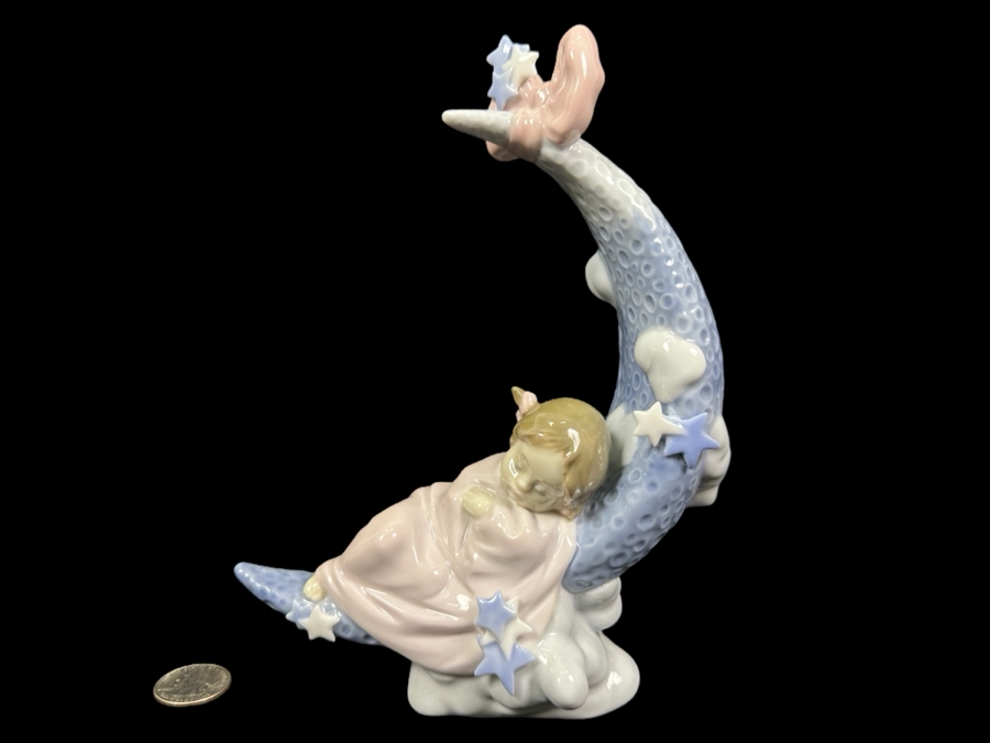 Lladro 'Heavens' LullaBy' Porcelain Girl Figurine #6583 8'H Retail $450