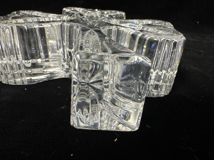 Wateford Crystal Lismore Village Church Figurine And Waterford 3 Leaf Clover Shamrock Paperweight [Photo 5]