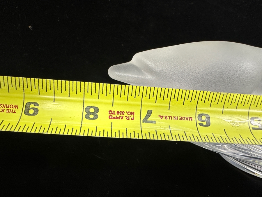 Vintage Art Vannes France Crystal Candy Dish With Frosted Bird Perched On Edge 7.5'W X 2.5'H [Photo 10]