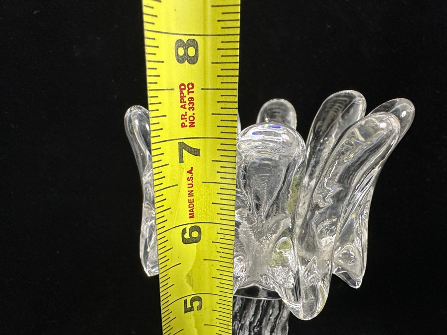 Pair Of Kosta Boda Swedish Crystal Sunflower 7' Candle Votive By Goran Warff And Four Dansk Crystal Candle Votives 2.75'H [Photo 7]