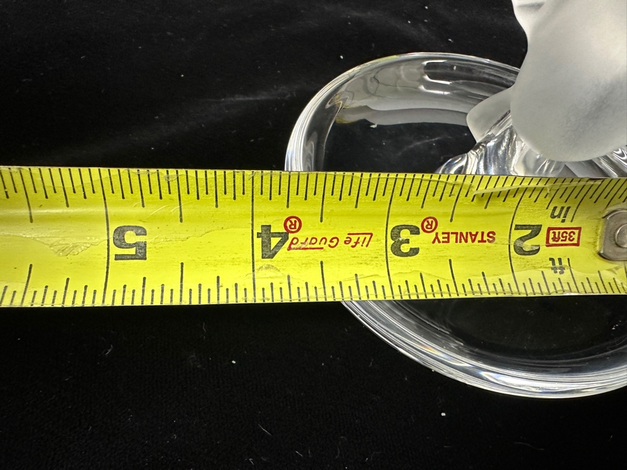 Lalique France Crystal Dove On A Circular Trinket Ring Dish 3.75'W [Photo 9]