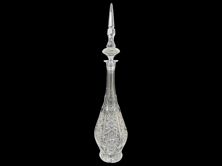 Monumental Cut Glass Liquor Decanter With Stopper 25'H [Photo 1]