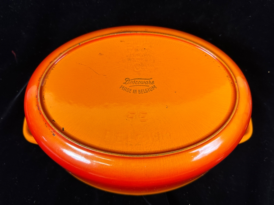 Descoware Belgium Cast Iron Oval Enamel Roaster 14.25'W [Photo 7]