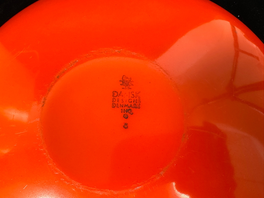 Pair Of Dansk Designs Denmark Kobenstyle Enameled Steel Pots Designed By Jens Quistgaard - Yellow Pot Is 11.5W X 7.75H / Red Pot Is 13.5W [Photo 7]