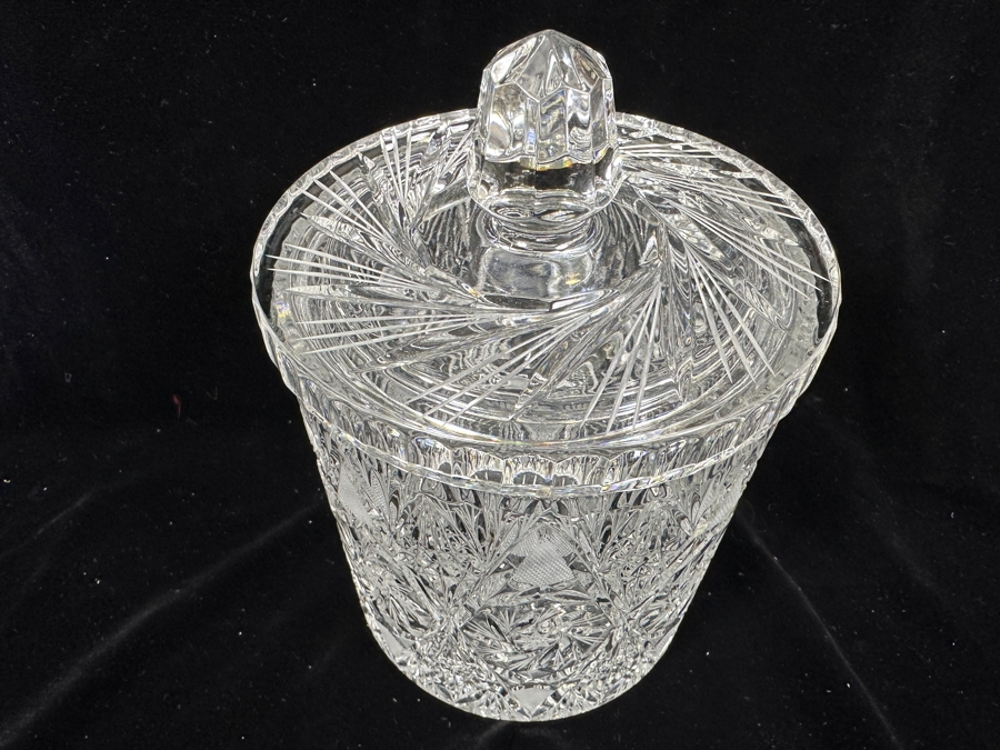 Cut Crystal Biscuit Barrel Jar 6.5W X 9H [Photo 4]