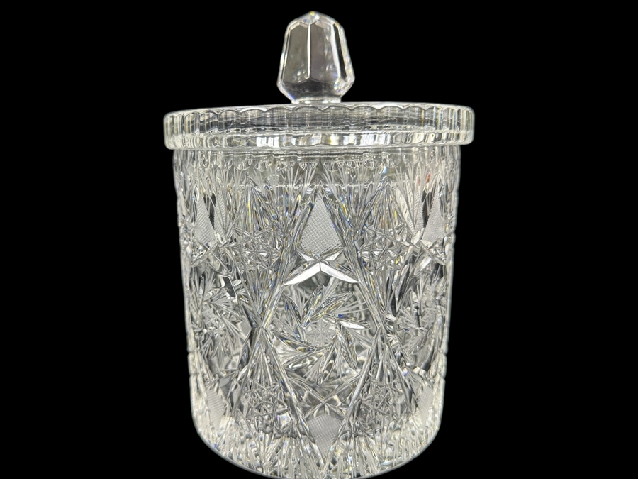 Cut Crystal Biscuit Barrel Jar 6.5W X 9H [Photo 1]