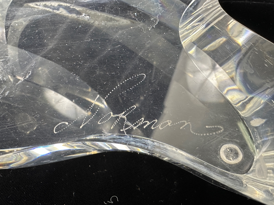 Vintage Lucite Pair Of Swans Sculpture Signed Norman 21W X 11D X 22.5H [Photo 6]