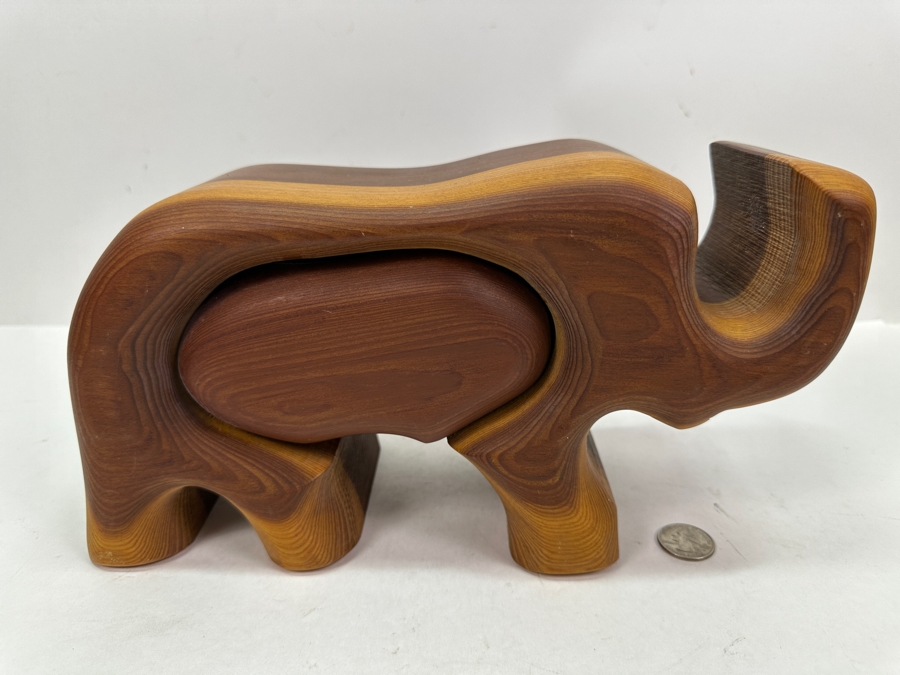 Handcrafted Native Redwood Elephant Box [Photo 3]
