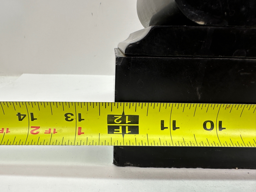 Vintage French Slate And Marble Mantle Clock With Mercury Pendulum - Heavy - Needs Servicing 12.25W X 5D X 15H [Photo 13]