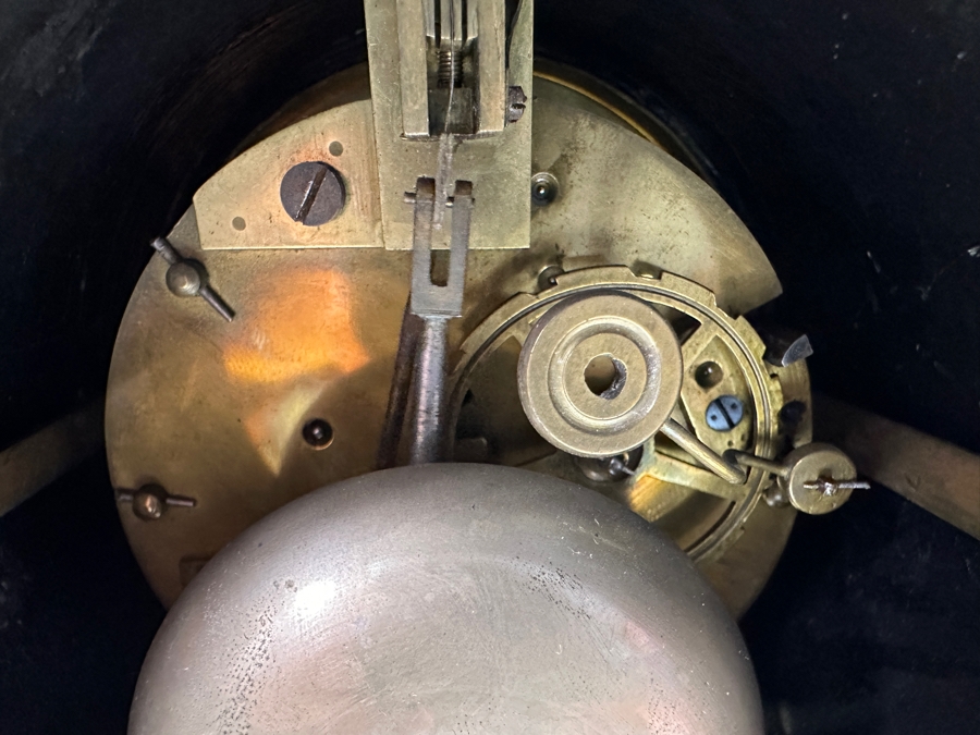 Vintage French Slate And Marble Mantle Clock With Mercury Pendulum - Heavy - Needs Servicing 12.25W X 5D X 15H [Photo 11]