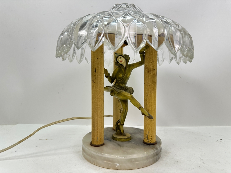 Vintage Art Deco Pixie Lamp 'Gerado' By J.B. Hirsch With Crystal Shade (Not The Original Shade) 10.5'H [Photo 11]