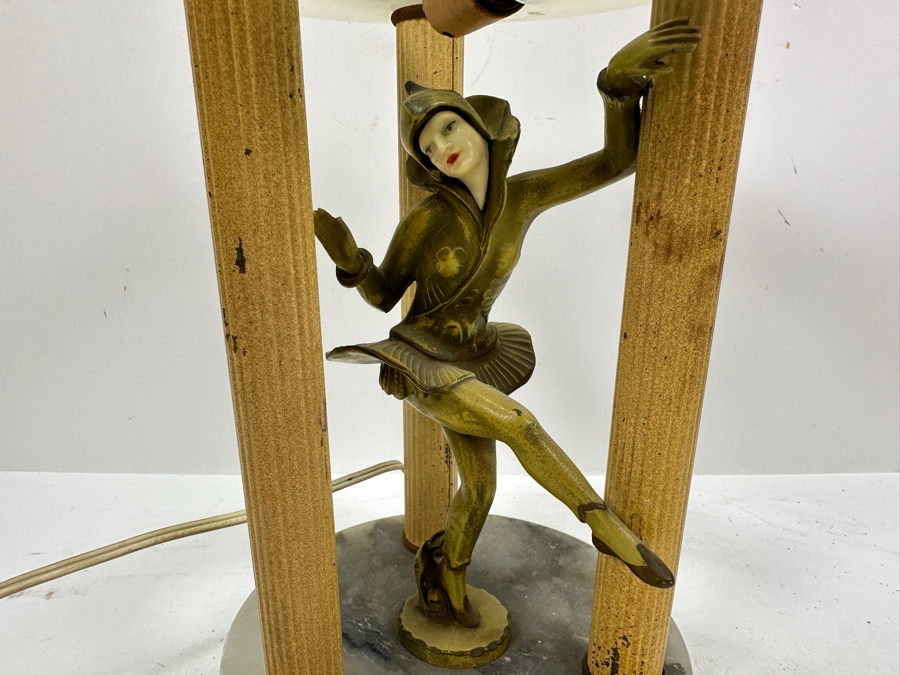 Vintage Art Deco Pixie Lamp 'Gerado' By J.B. Hirsch With Crystal Shade (Not The Original Shade) 10.5'H [Photo 8]