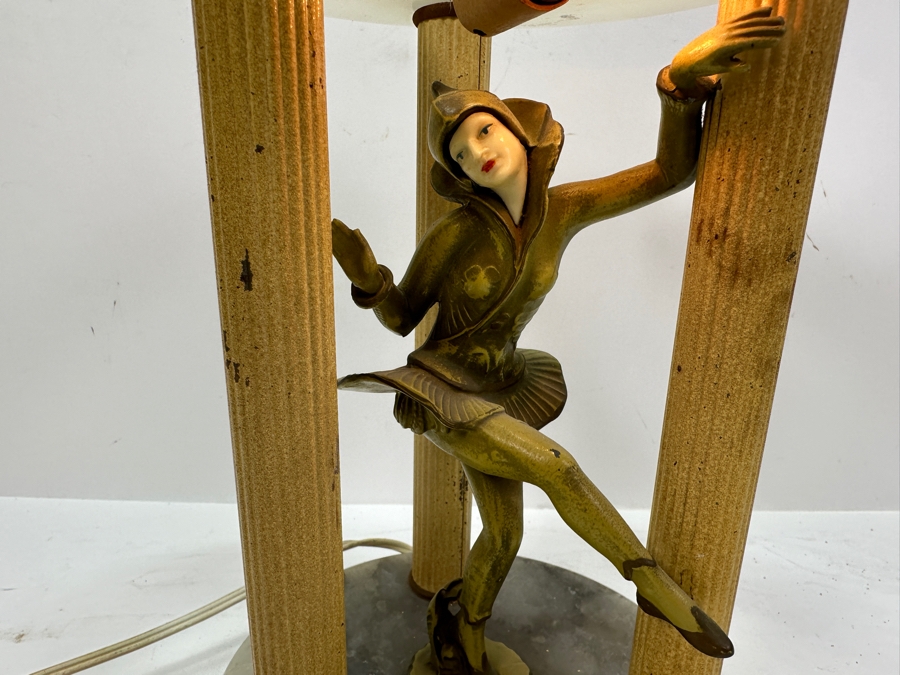 Vintage Art Deco Pixie Lamp 'Gerado' By J.B. Hirsch With Crystal Shade (Not The Original Shade) 10.5'H [Photo 5]