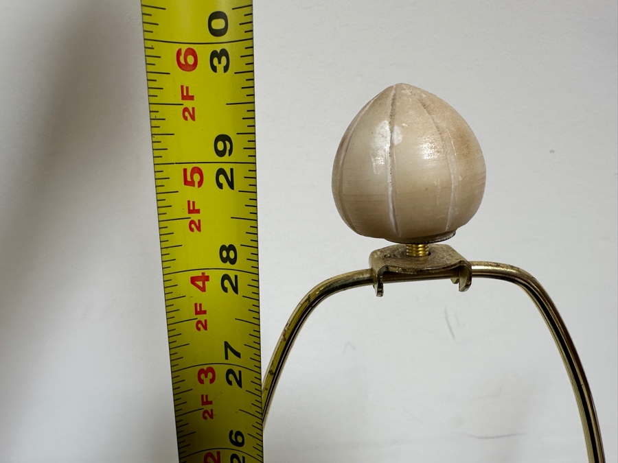 Pair Of Vintage Carved Alabaster Table Lamps - One Lamps Needs Rewiring 29.5'H [Photo 8]