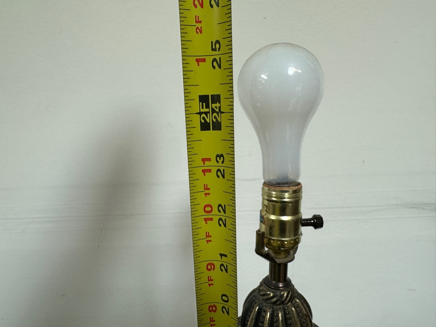 Vintage Mid-Century Amber Glass Table Lamp 25'H [Photo 8]