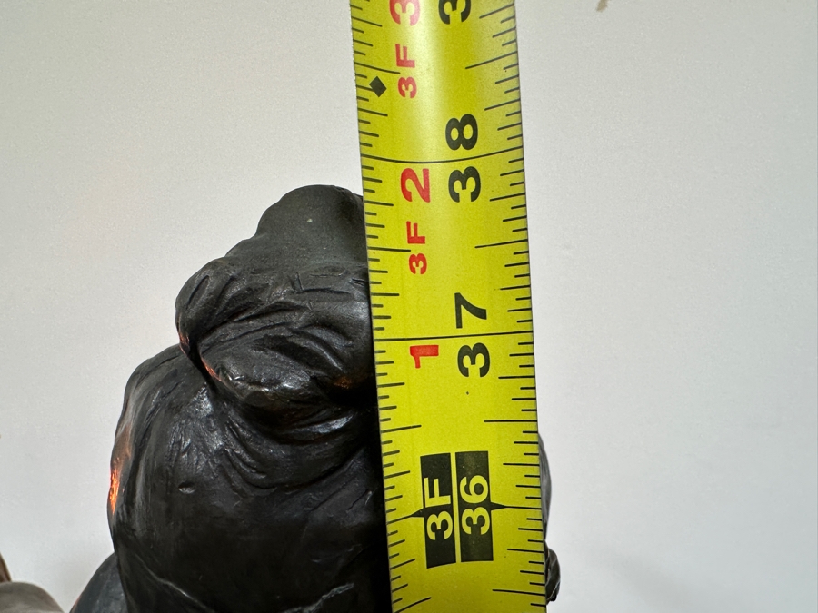 Auguste Moreau (1834-1917, French) Bronze Sculpture Lamp With Marble Base Lady With Wheat With Translucent Glass Flower Shades 38'H [Photo 16]