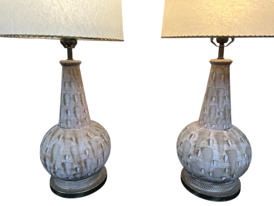 Pair Of Mid-Century Modern Table Lamps 34'H [Photo 1]
