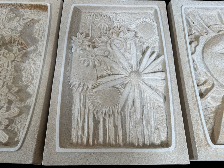 Set Of Four Limited Edition Sand Cast Seasonal Wall Plaques By Bandanna San Diego  15W X 22.5H X 2.75D [Photo 3]