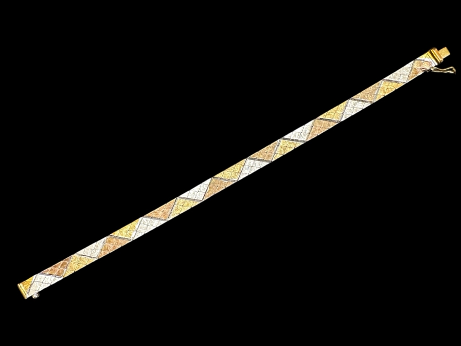 Italian Sterling Silver 7' Bracelet By L'Orafo 10.3g [Photo 1]