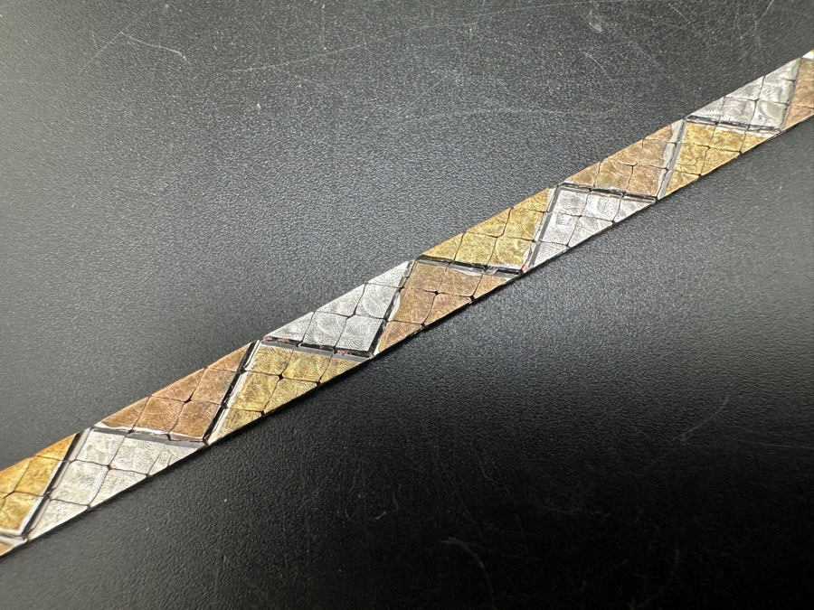 Italian Sterling Silver 7' Bracelet By L'Orafo 10.3g [Photo 2]