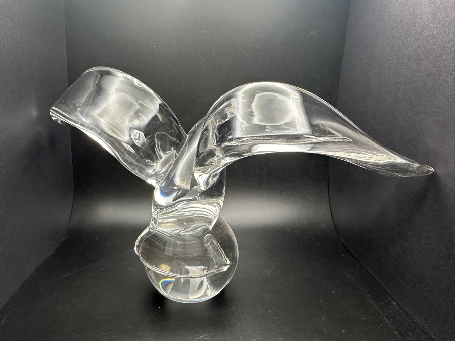 Vintage MCM Steuben Glass Signed Liberty Flying Eagle Designed By James Houston In 1964 12 X 7 Retails $1,400 [Photo 9]
