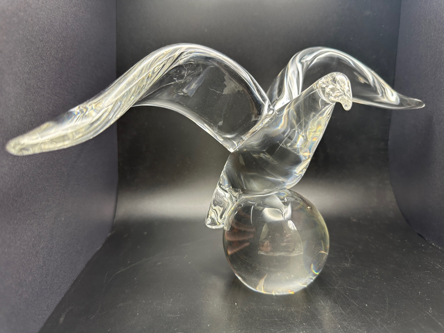Vintage MCM Steuben Glass Signed Liberty Flying Eagle Designed By James Houston In 1964 12 X 7 Retails $1,400 [Photo 4]