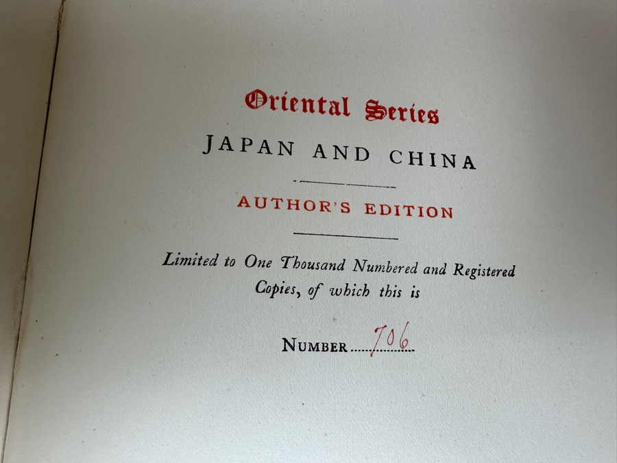 Antique 1901 Hardcover Book Set Author's Edition Limited To 1,000 Sets Oriental Series Japan And China By Captain F. Brinkley 11 Books - Missing Japan Volume 6 Book - Published In Boston By J. B. Millet Co. [Photo 5]