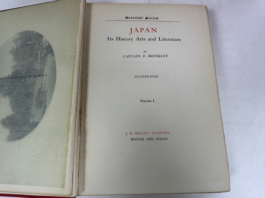 Antique 1901 Hardcover Book Set Author's Edition Limited To 1,000 Sets Oriental Series Japan And China By Captain F. Brinkley 11 Books - Missing Japan Volume 6 Book - Published In Boston By J. B. Millet Co. [Photo 7]