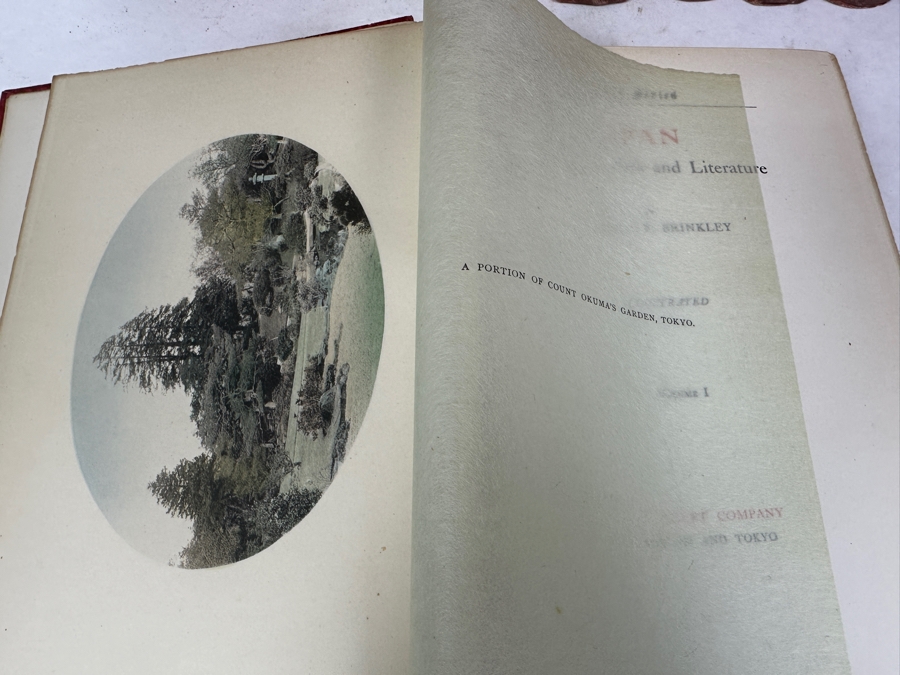Antique 1901 Hardcover Book Set Author's Edition Limited To 1,000 Sets Oriental Series Japan And China By Captain F. Brinkley 11 Books - Missing Japan Volume 6 Book - Published In Boston By J. B. Millet Co. [Photo 6]