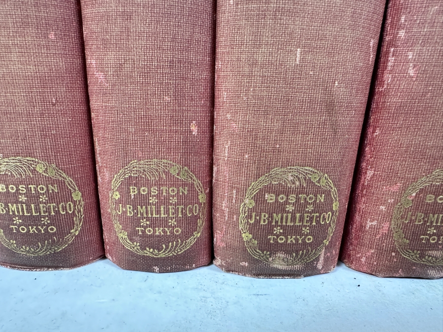 Antique 1901 Hardcover Book Set Author's Edition Limited To 1,000 Sets Oriental Series Japan And China By Captain F. Brinkley 11 Books - Missing Japan Volume 6 Book - Published In Boston By J. B. Millet Co. [Photo 3]