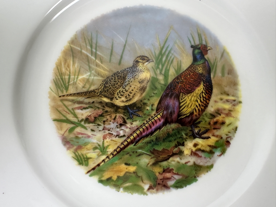(6) Heinrich Germany 9.75' Bird Quai+l Plates & (1) Lorenz Hutschen Reuther Germany Bird Quail Serving Platter 14.5'W [Photo 7]