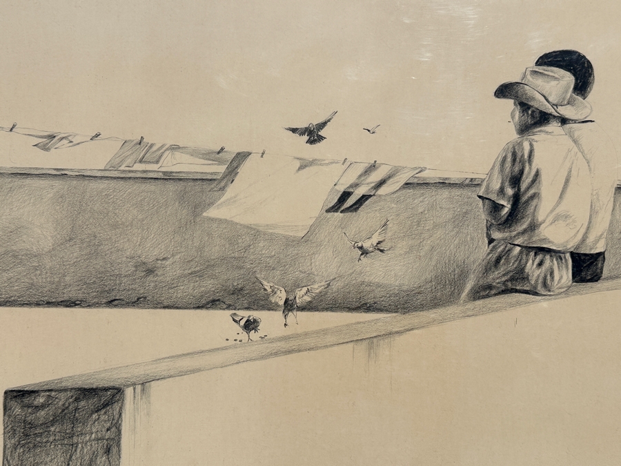 Guillermo (GMO) Acevedo (1920-1988, Peruvian/American) Original Pencil Drawing On Paper Framed 28 X 22 [Photo 4]