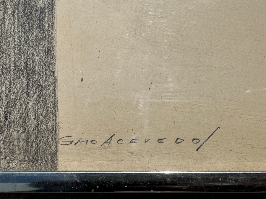 Guillermo (GMO) Acevedo (1920-1988, Peruvian/American) Original Pencil Drawing On Paper Framed 28 X 22 [Photo 6]