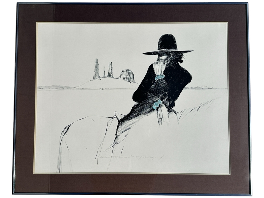 Guillermo (GMO) Acevedo (1920-1988, Peruvian/American) Artist Proof Print On Paper Titled 'El Queve' 28 X 22 Framed 34 X 28 Glass Has A Crack In One Corner [Photo 2]