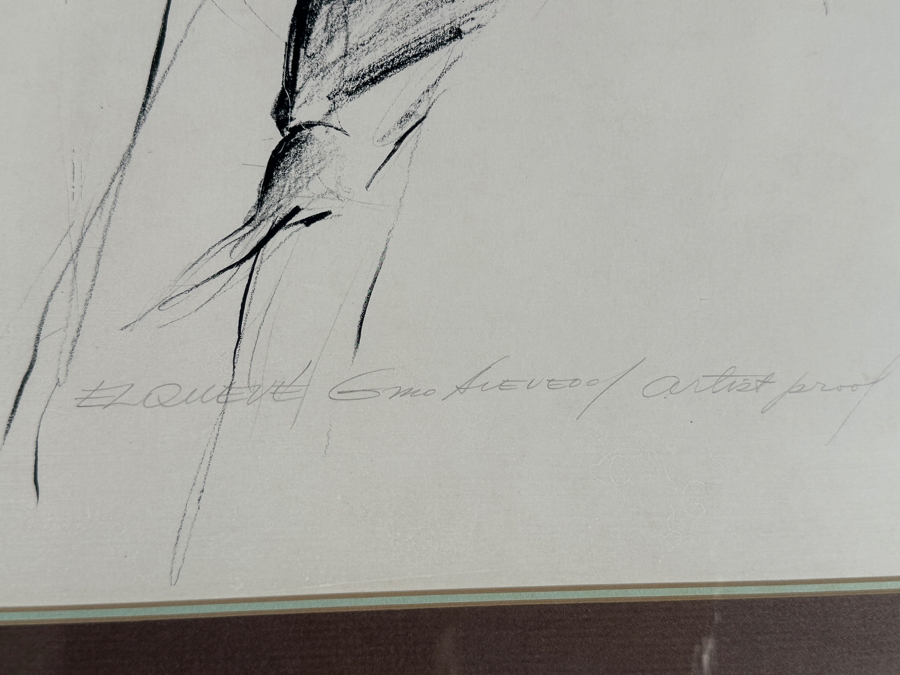 Guillermo (GMO) Acevedo (1920-1988, Peruvian/American) Artist Proof Print On Paper Titled 'El Queve' 28 X 22 Framed 34 X 28 Glass Has A Crack In One Corner [Photo 5]