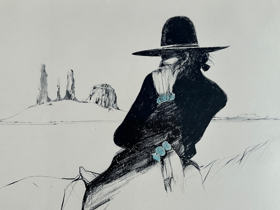Guillermo (GMO) Acevedo (1920-1988, Peruvian/American) Artist Proof Print On Paper Titled 'El Queve' 28 X 22 Framed 34 X 28 Glass Has A Crack In One Corner