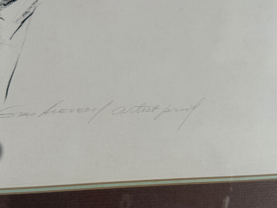 Guillermo (GMO) Acevedo (1920-1988, Peruvian/American) Artist Proof Print On Paper Titled 'El Queve' 28 X 22 Framed 34 X 28 Glass Has A Crack In One Corner [Photo 6]