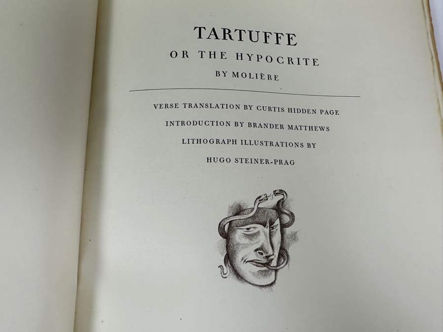 Vintage 1930 Limited Edition Hardcover Book Tartuffe Or The Hypocrite By Moliere Illustrations By Hugo Steiner-Prag (1880-1945) Signed By Hugo Steiner-Prag [Photo 8]