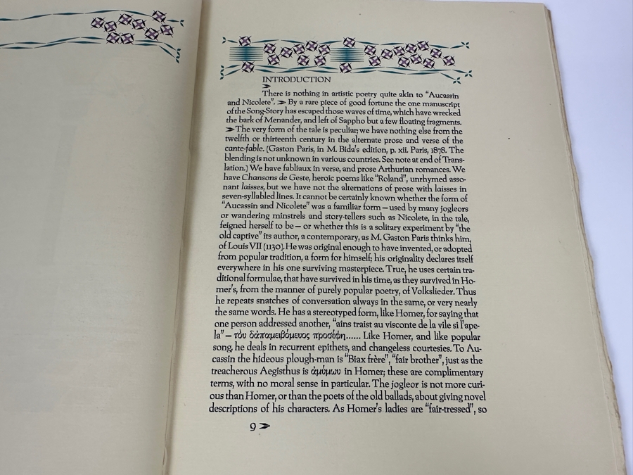Vintage 1931 Limited Edition Signed Book Aucassin And Nicolete In English By Andrew Lang By The Limited Editions Club Of New York Illustrated And Hand Signed By Vojtech Preissig (1873-1944 (Died In Dachau Concentration Camp), Czech) [Photo 6]