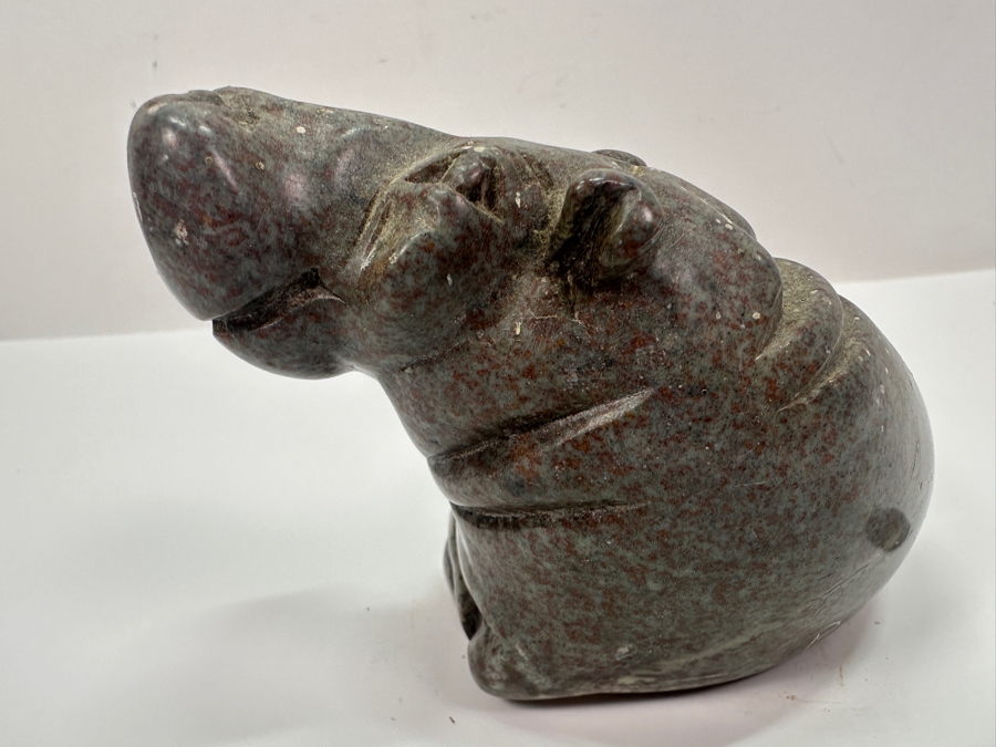 Hand Carved Stone Hippopotamus Signed Picket 4'W X 3.25'H [Photo 7]