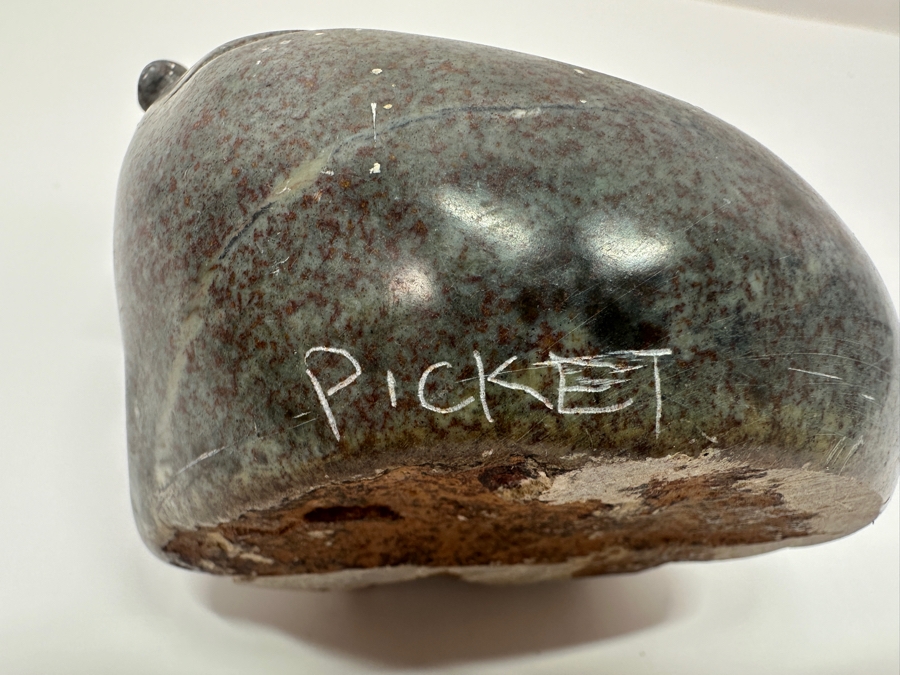 Hand Carved Stone Hippopotamus Signed Picket 4'W X 3.25'H [Photo 11]