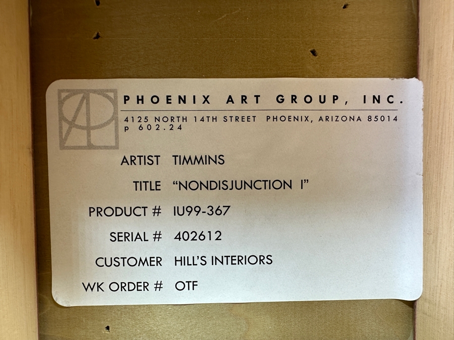 Abstract Modernist Hand Painted Wooden Sculpture Titled 'Nondisjunction I' Signed Timmins 34.5'H [Photo 10]