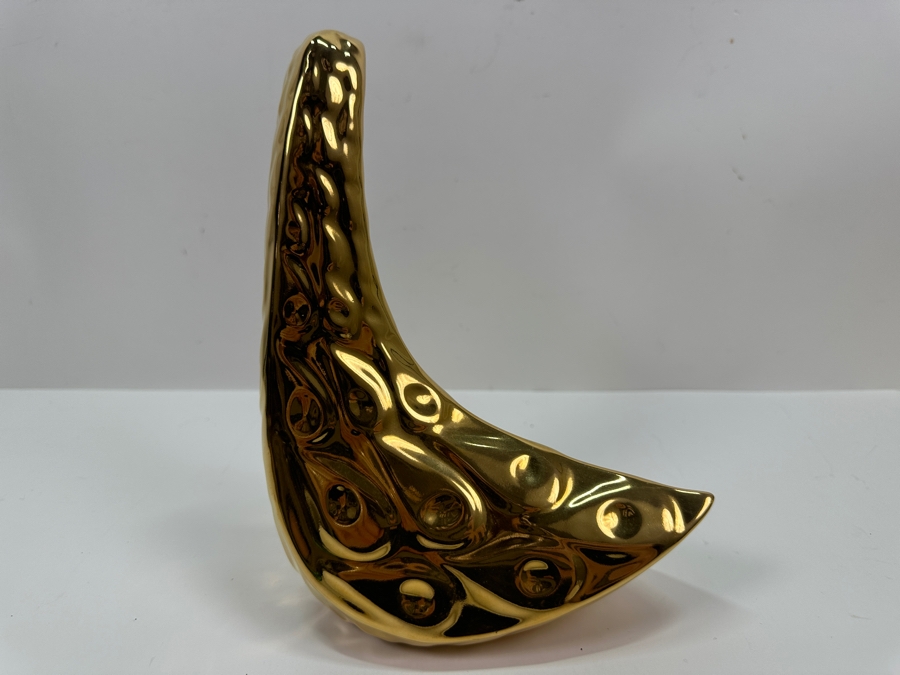 Jonathan Adler Gold Ceramic Handmade Menagerie Bird Figurines 8.75'H and 6.5'H [Photo 8]